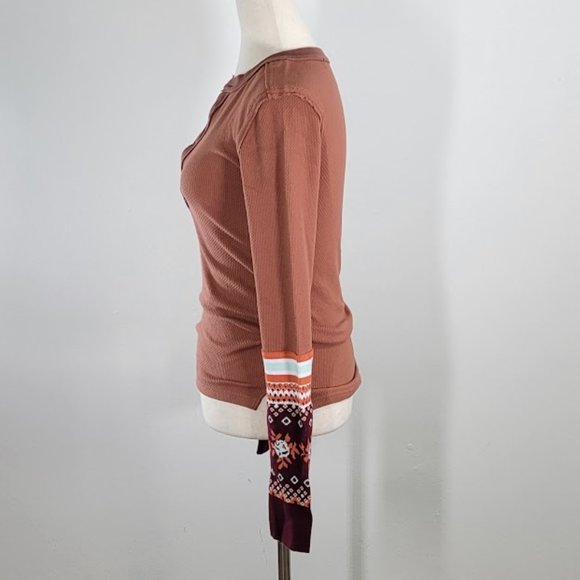 FREE PEOPLE / WTF mikah cuff thermal top Sz S NEW - Picture 6 of 11